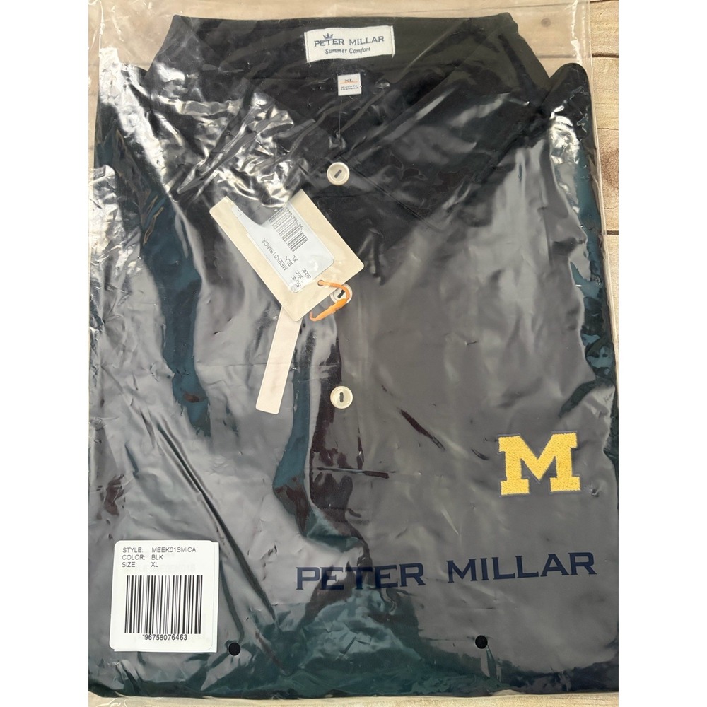 Peter Millar Summer Comfort  University Michigan Polo Shirt Men Xlarge XL NEW